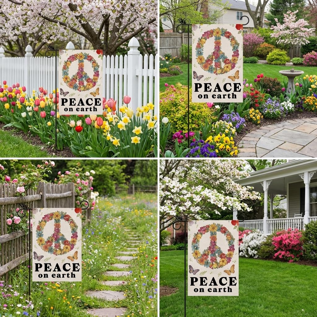 GPGHE Peace Garden Flag yard display adds festive charm to outdoor spaces