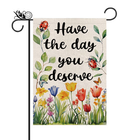 GPGHE Spring Garden Flag double-sided floral art for outdoor display