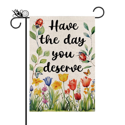 GPGHE Spring Garden Flag double-sided floral art for outdoor display