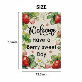 GPGHE Strawberry Decor back-view flag retains colors on both sides