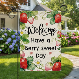 GPGHE Strawberry Decor yard-decor flag weather-resistant for outdoor use