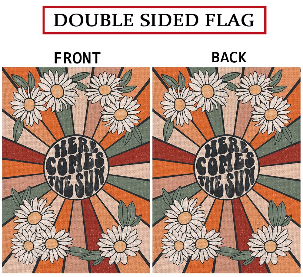 GPGHE Summer House Flag daisy print close-up, sublimation quality for lasting color.