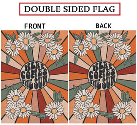 GPGHE Summer House Flag daisy print close-up, sublimation quality for lasting color.