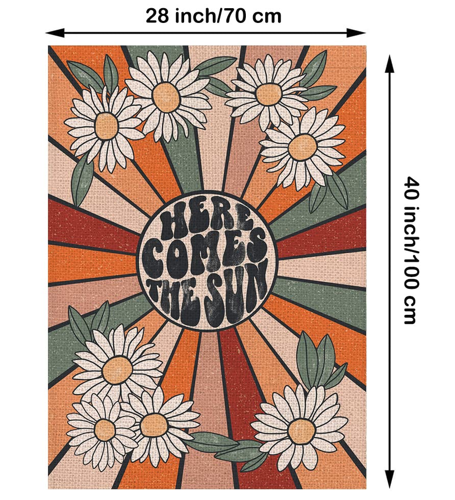 GPGHE Summer House Flag vintage daisy back view, vibrant two-sided print adds charm.