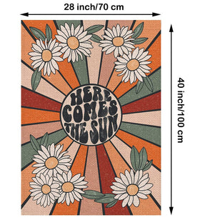 GPGHE Summer House Flag vintage daisy back view, vibrant two-sided print adds charm.