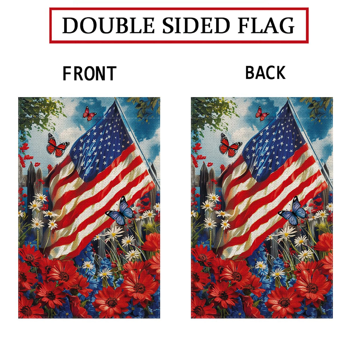 GPGHE weather-resistant flag withstands sun and rain for year-round garden decor