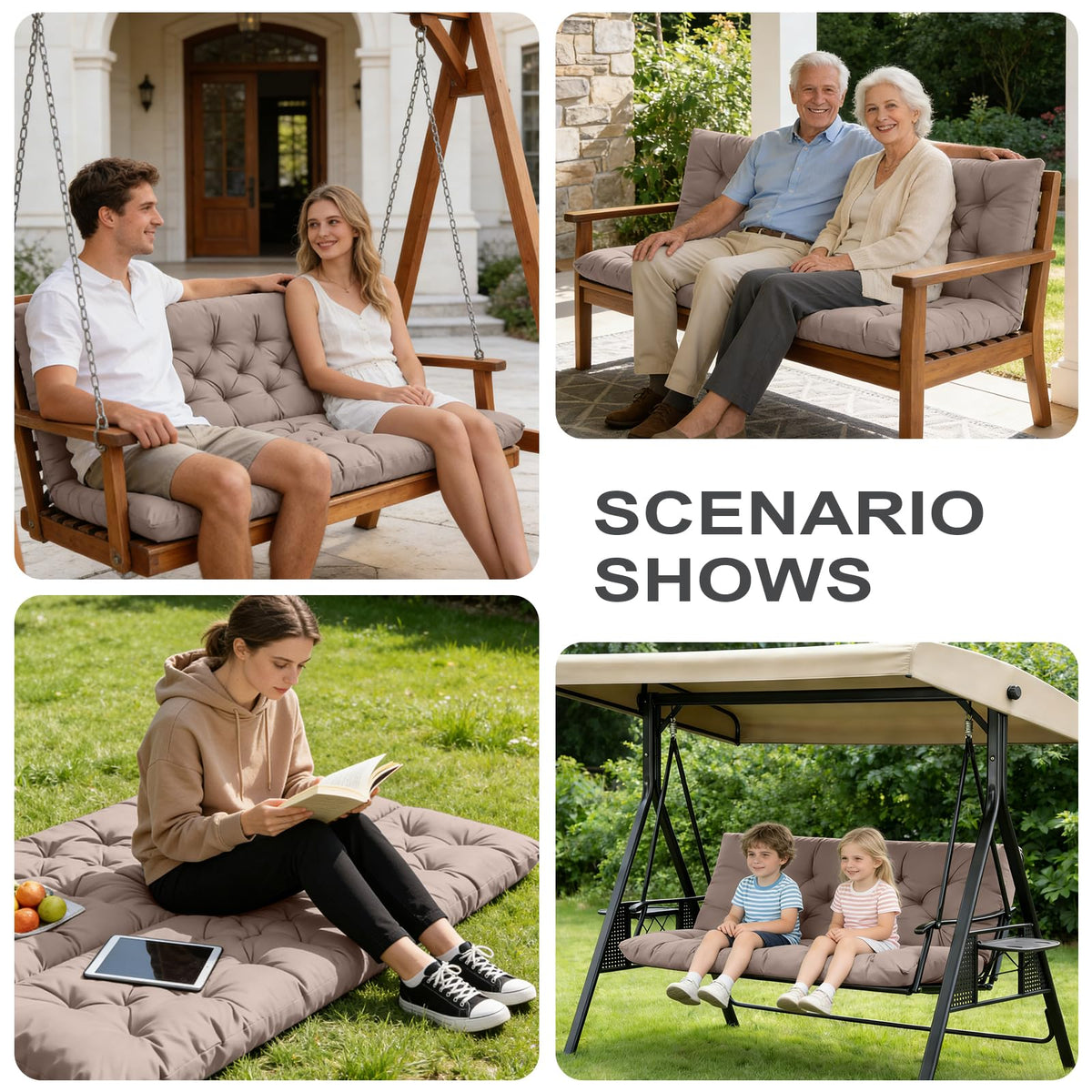 GPQAWER backrest cushions promote relaxed posture during sunny afternoons.