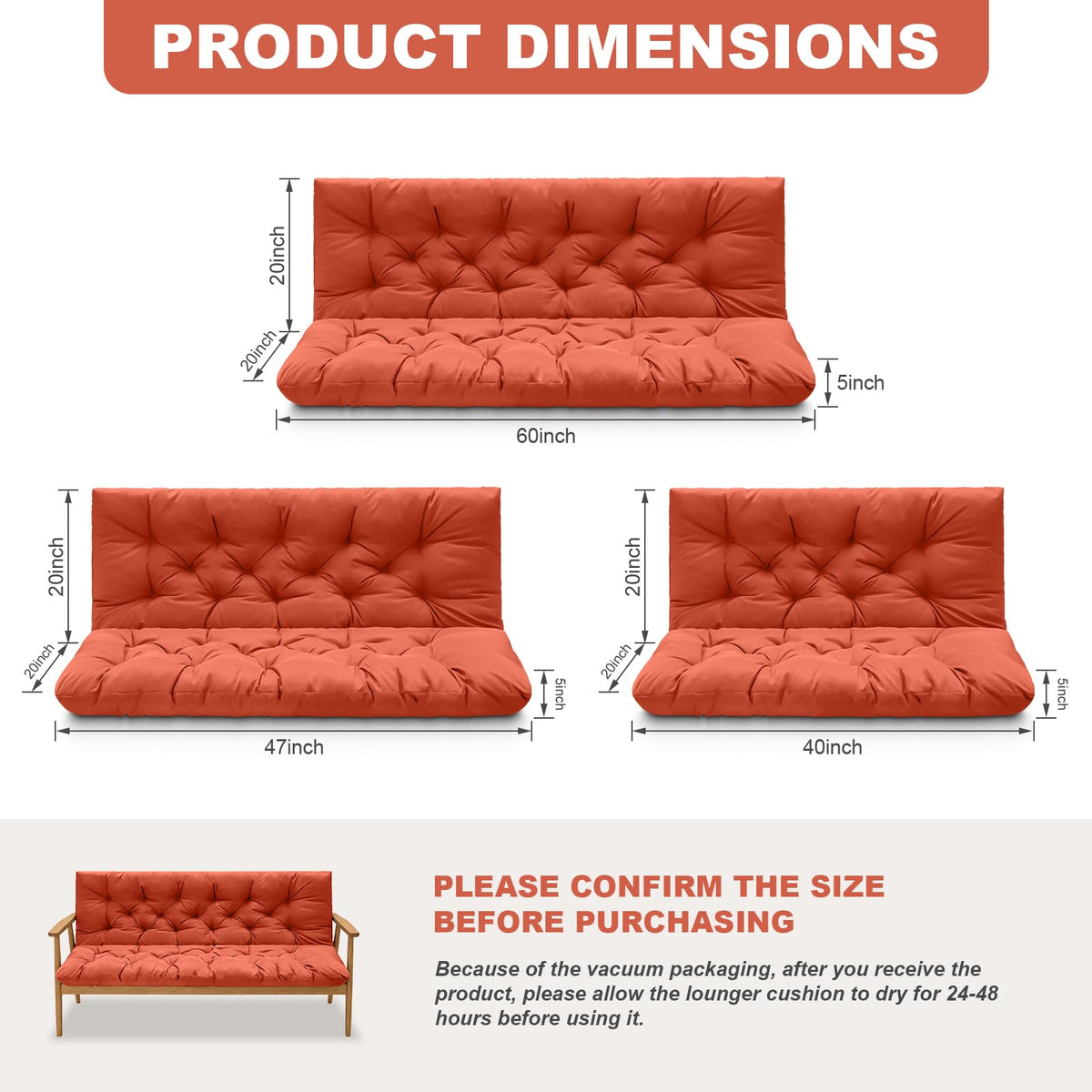 GPQAWER backrest detail on outdoor cushion provides enhanced seat support.