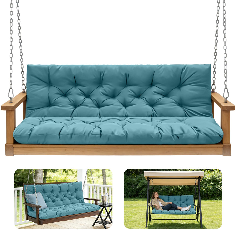 GPQAWER lake-blue swing cushions front view for comfortable outdoor seating