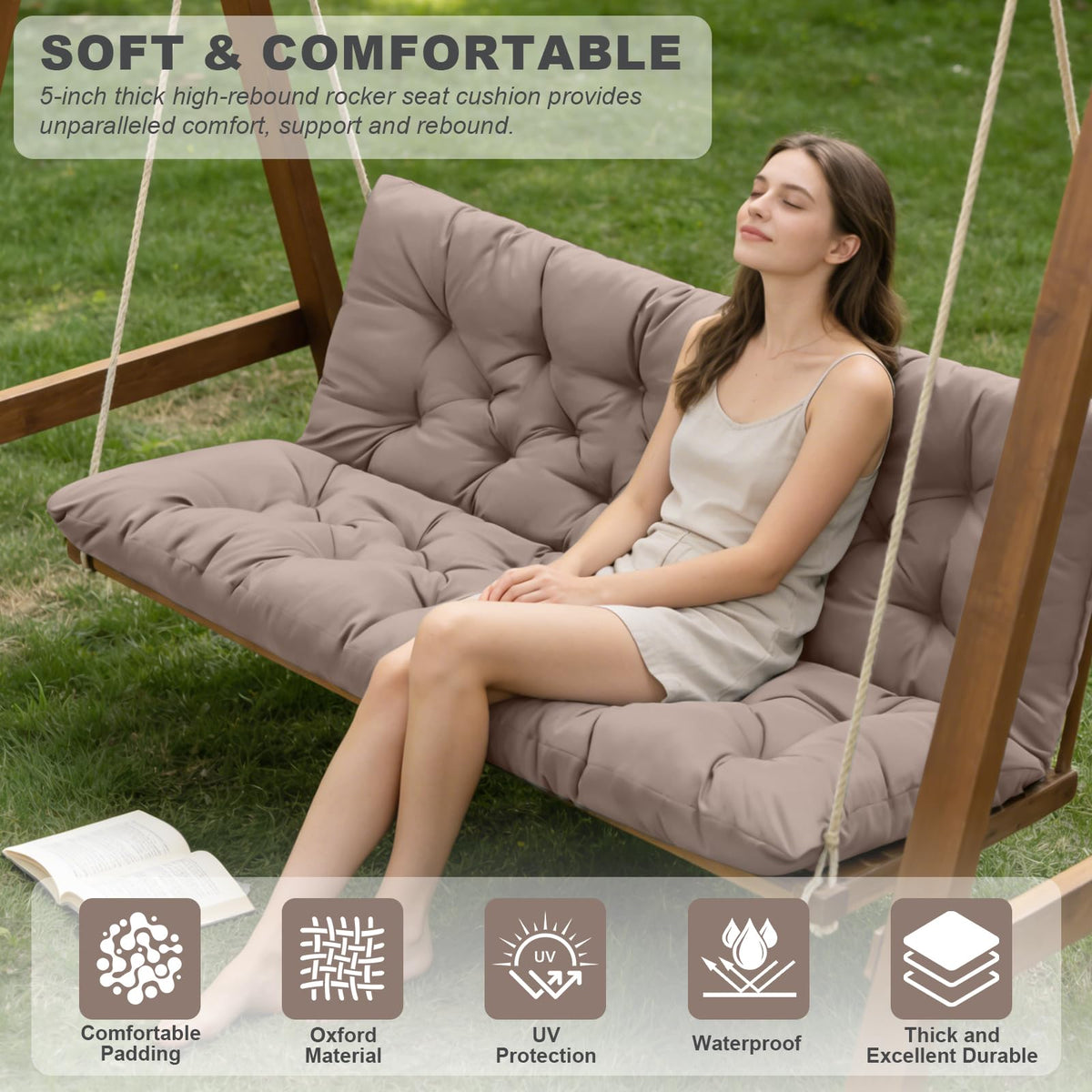 GPQAWER outdoor cushion with six corner ties stays securely on benches.