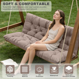 GPQAWER outdoor cushion with six corner ties stays securely on benches.