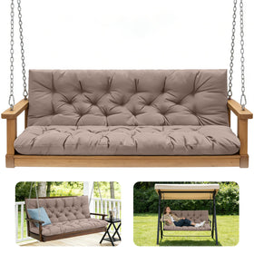 GPQAWER porch swing cushions khaki 47x40x5 with waterproof fabric for outdoor use.