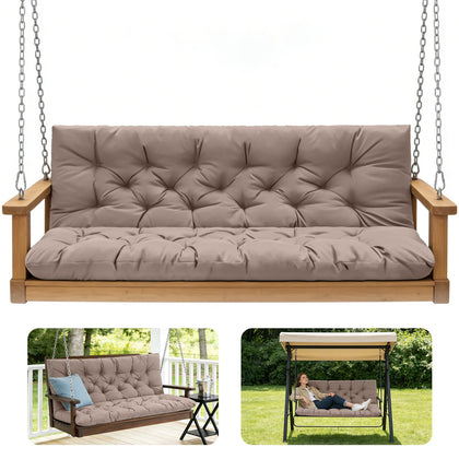 GPQAWER porch swing cushions khaki 47x40x5 with waterproof fabric for outdoor use.