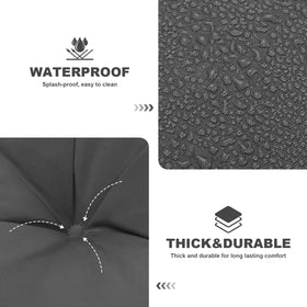 GPQAWER cushions with six corner ties secured to outdoor bench