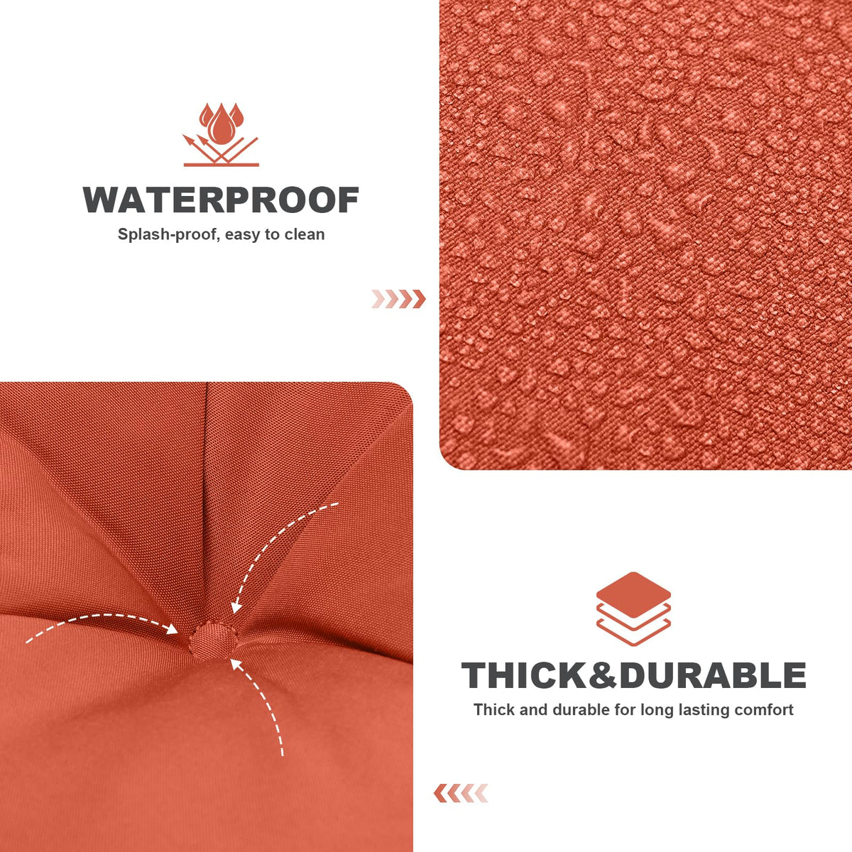 GPQAWER swing cushion with six ties secures the seat on your bench.