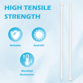 Step-by-step installation: tape first, then secure with zip ties.