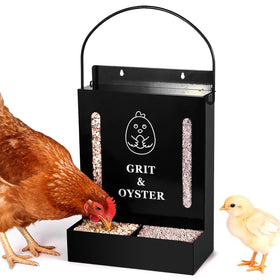 GQNDGN oyster shell and grit feeder with visual window to monitor supplies