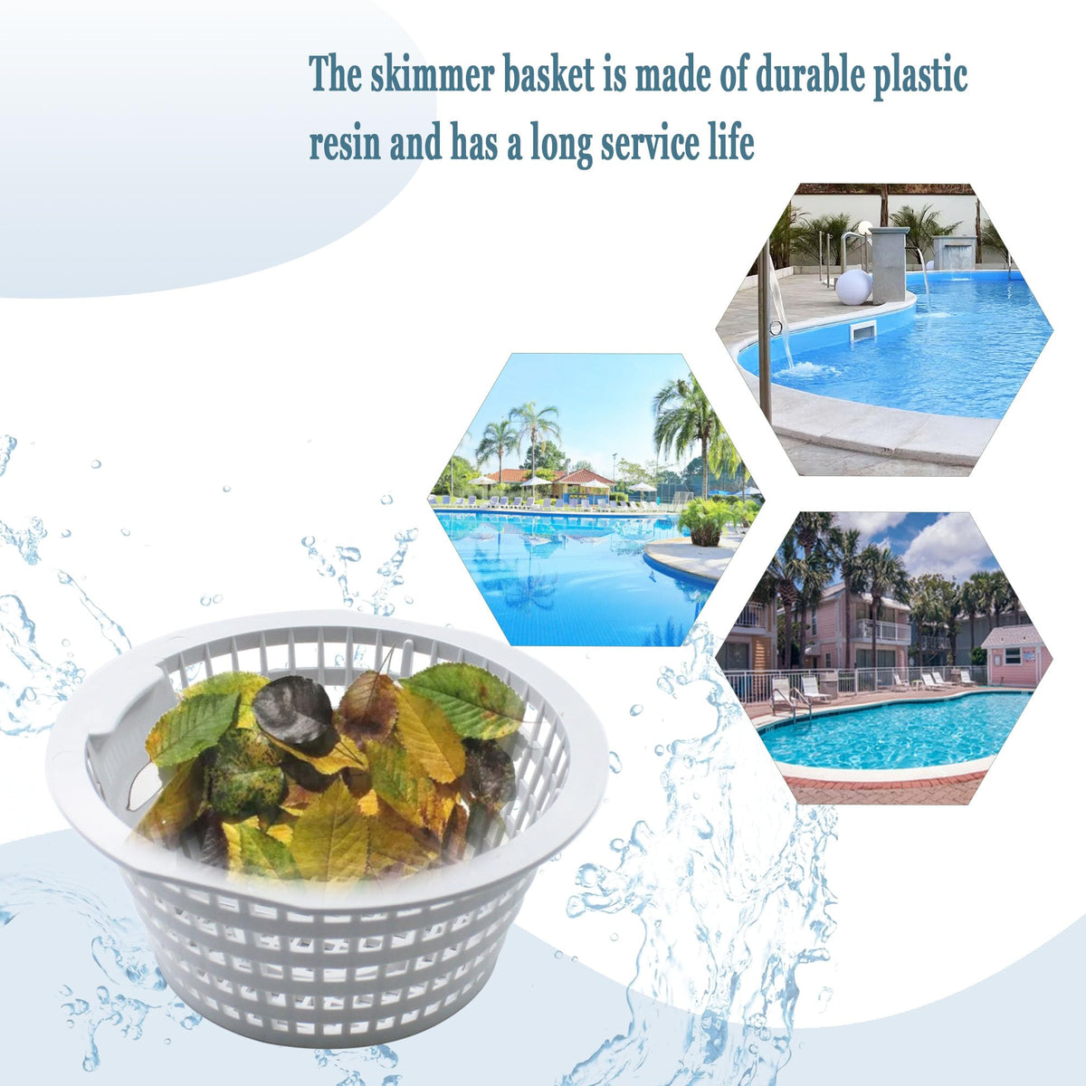 GQNDGN skimmer basket debris-catching design, fits above-ground pools easily