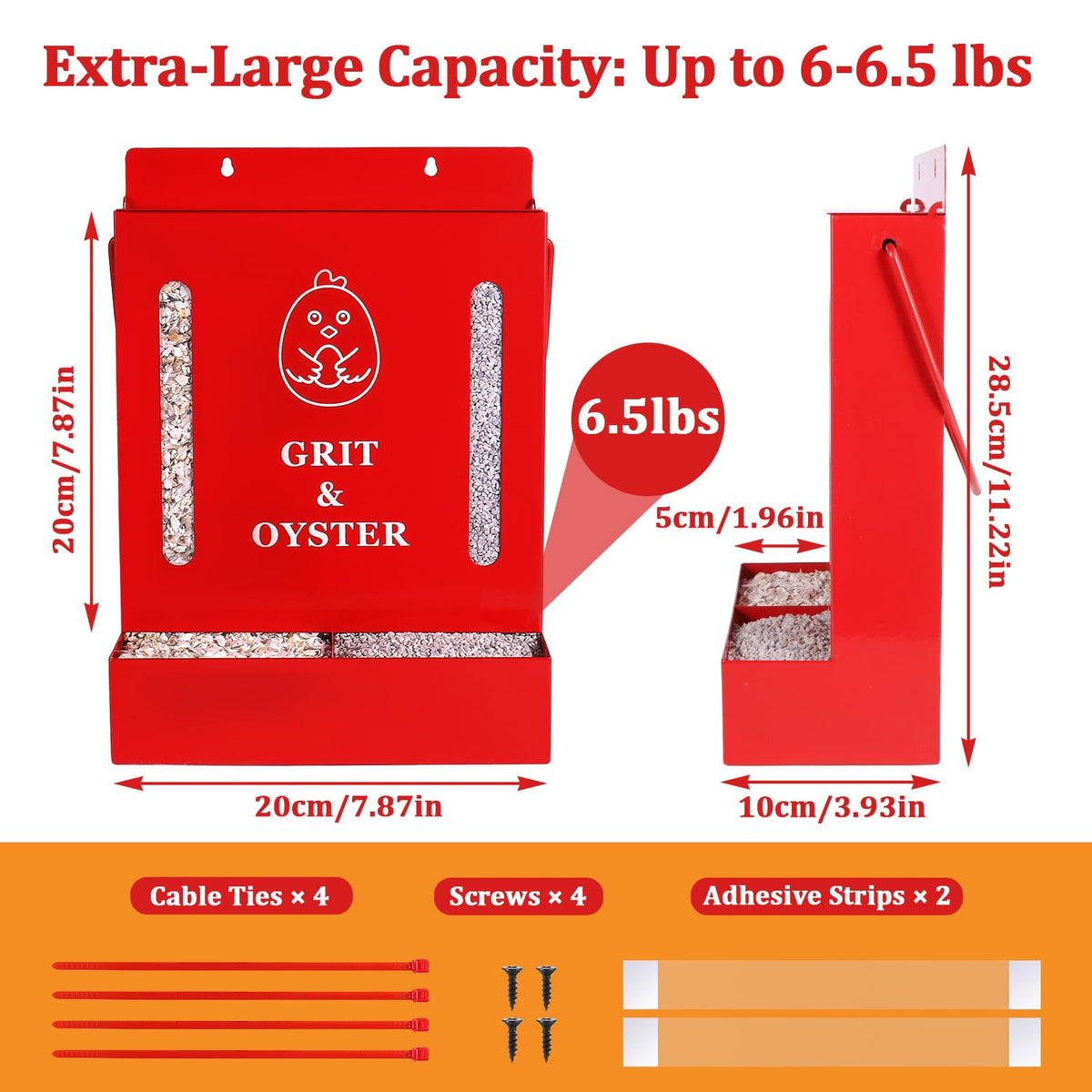 GQNDGN Spill-Proof Dispensing reduces waste and keeps the coop cleaner.