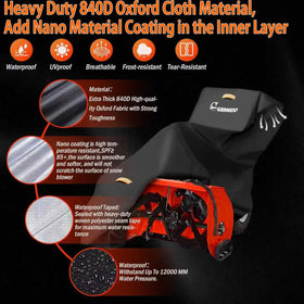GRABADO universal-fit snow blower cover accommodates most brands and models