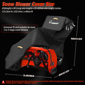 GRABADO Snowblower Cover 420D material delivers durability and long-lasting protection.