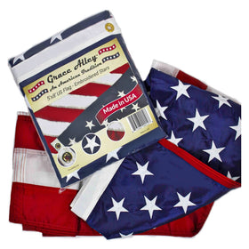 Grace Alley American Flag 5x8 with embroidered stars for durable outdoor display.