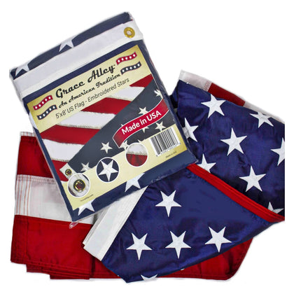 Grace Alley American Flag 5x8 with embroidered stars for durable outdoor display.