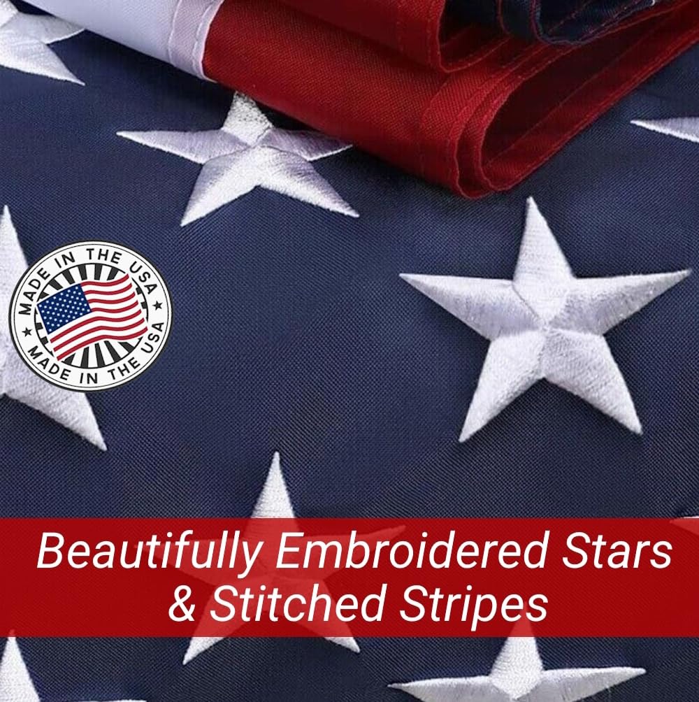 Grace Alley American Flag 5x8 with sewn stripes for a bold patriotic look.