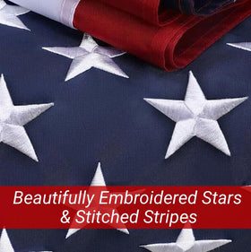 Grace Alley embroidered-american-flag-3x5 features durable embroidery for outdoor pride.