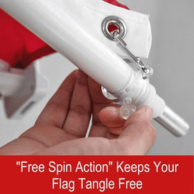 Grace Alley white-aluminum-flag-pole offers rust-free durability for long-lasting use.