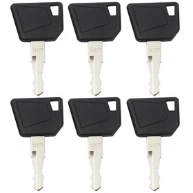 Gradora ignition keys pack6 front view showing broad compatibility with construction equipment