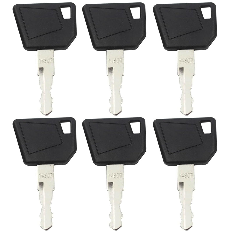 Gradora ignition keys pack6 front view showing broad compatibility with construction equipment