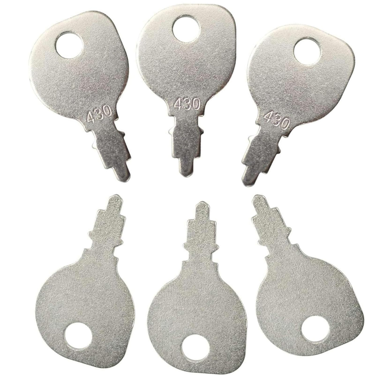 Gradora 430-691959 six-pack replacement keys shown from the side.