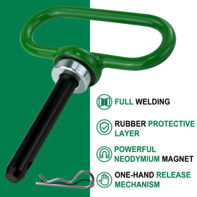 Gradora magnetic lawn mower hitch pin 1/2-inch keeps carts secure during mowing.
