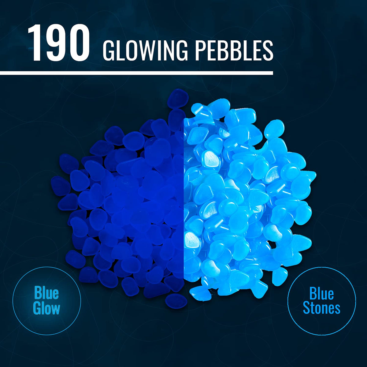 Graham Products solar glow pebbles brighten garden paths after sunset.
