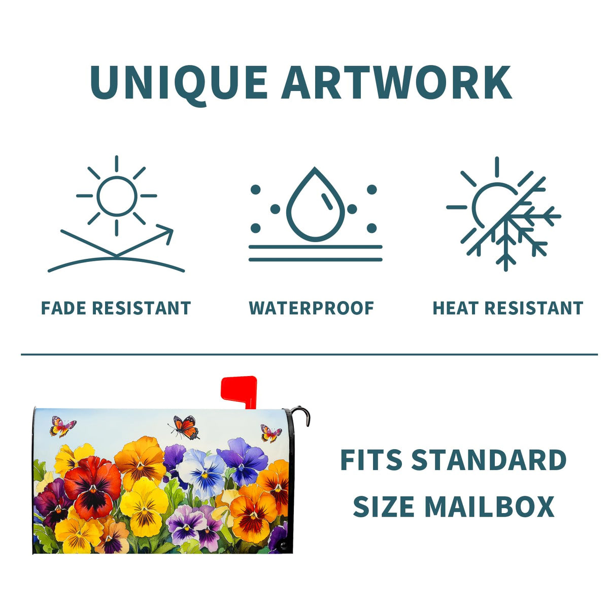 Granbey watercolor floral design elevates outdoor decor year-round.