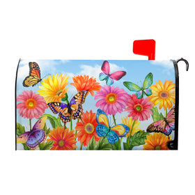 Granbey spring flower mailbox cover with butterflies enhances curb appeal and seasonal charm.
