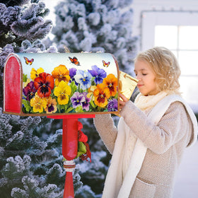 Granbey spring-summer-flowers mailbox wrap brightens exteriors while staying weather resistant.