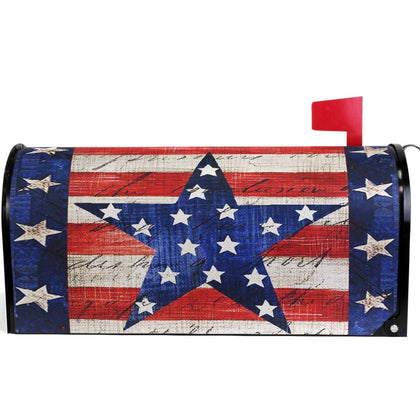 Granbey vintage patriotic star mailbox cover with magnetic fit for quick outdoor setup.