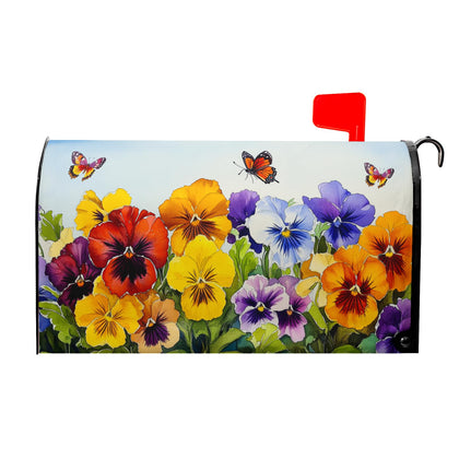 Granbey watercolor floral butterfly mailbox cover enhances curb appeal with durable magnets.