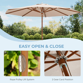 Grand Patio aluminum pole with 1-9in diameter supports a sturdy structure.