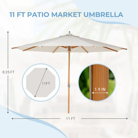 Grand Patio 11 ft canopy fits four to six guests.