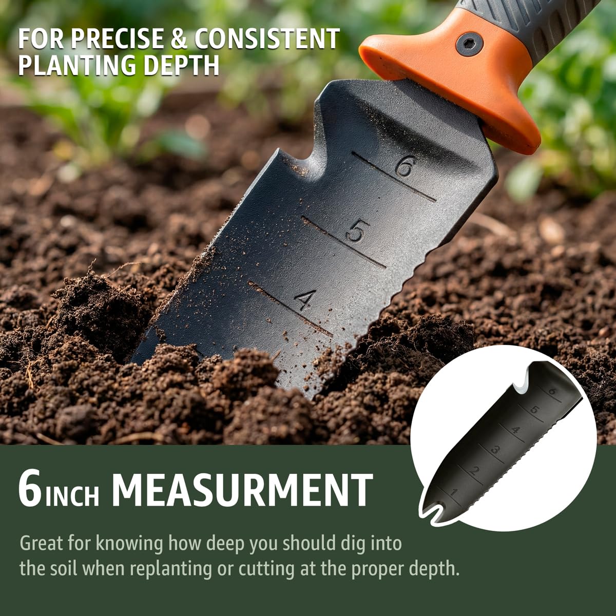Grand Way Hori Hori knife full tang durability in a rugged garden setting.
