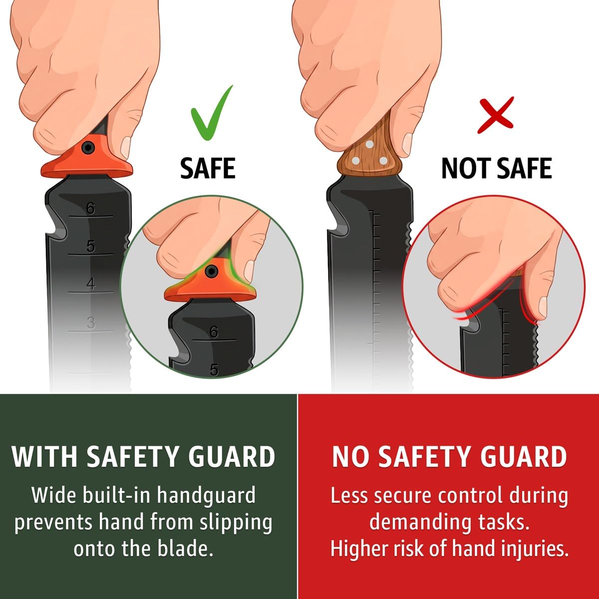 Grand Way Hori Hori knife weeding fork integrated for easy weed removal.