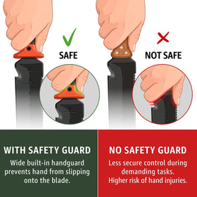 Grand Way Hori Hori knife weeding fork integrated for easy weed removal.