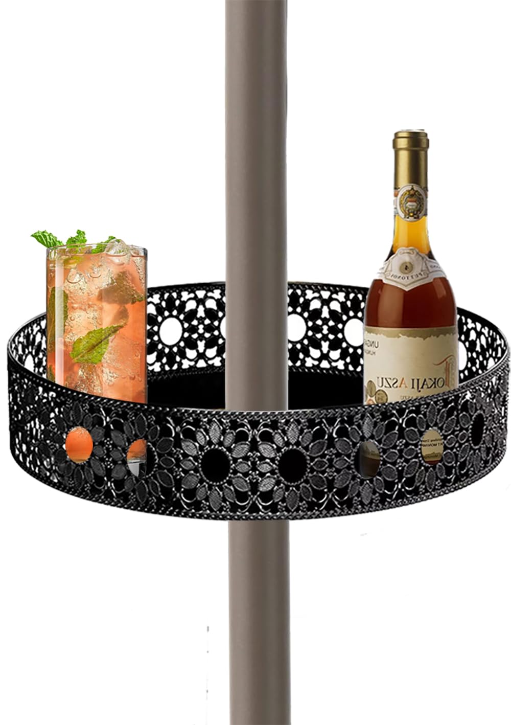 Grandhome 11in umbrella table tray with hollow sunflower for outdoor use