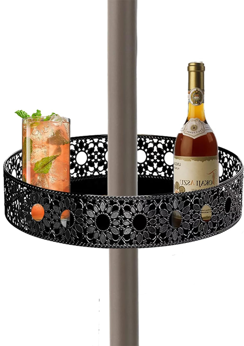 Grandhome 11in umbrella table tray with hollow sunflower for outdoor use