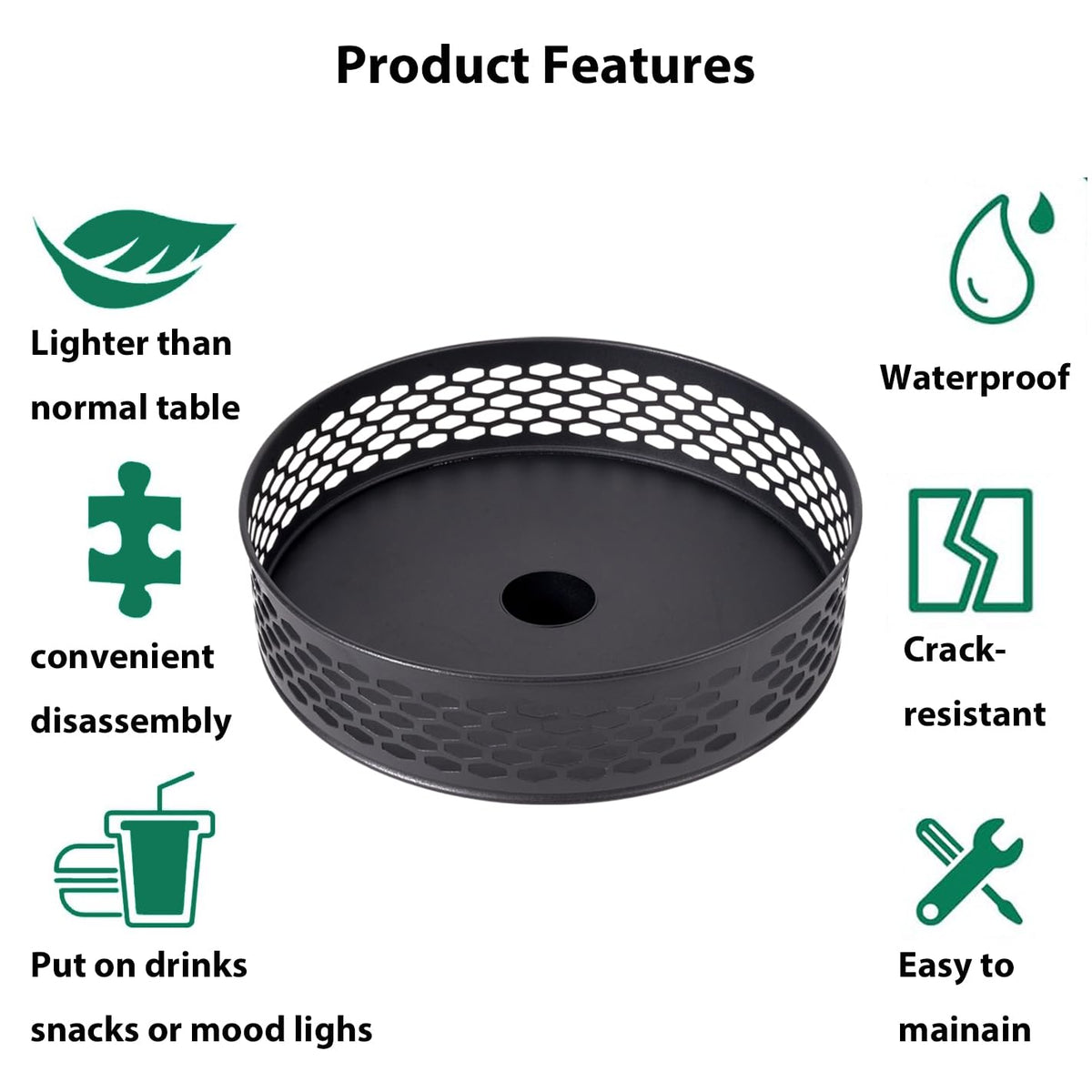 Grandhome durable metal with black matte coating resisting rust outdoors