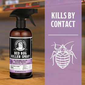 Grandpa Gus's spray applied along mattress seams for targeted bed bug control