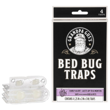 Grandpa Gus's bed bug trap under mattress for early detection and monitoring.